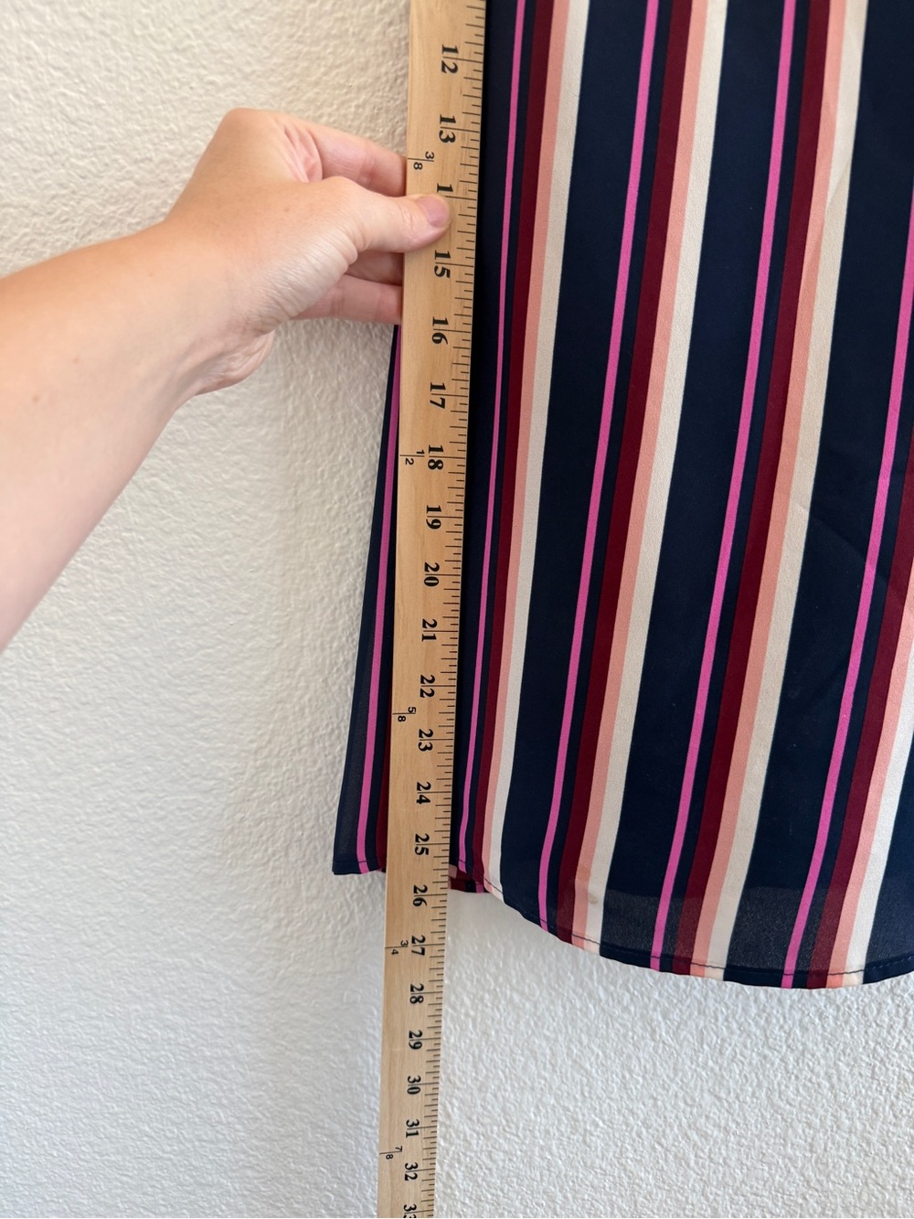 Socialite Navy, Pink & Cream Striped Spaghetti Strap Cami with Scalloped Details - Picture 8 of 9